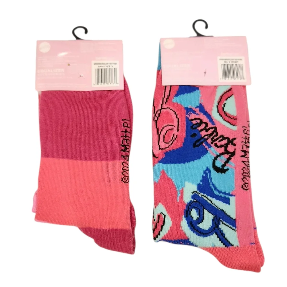 Mattell Barbie Womens High Point Design Novelty Pink Crew Socks‎ Girls Size 9-13